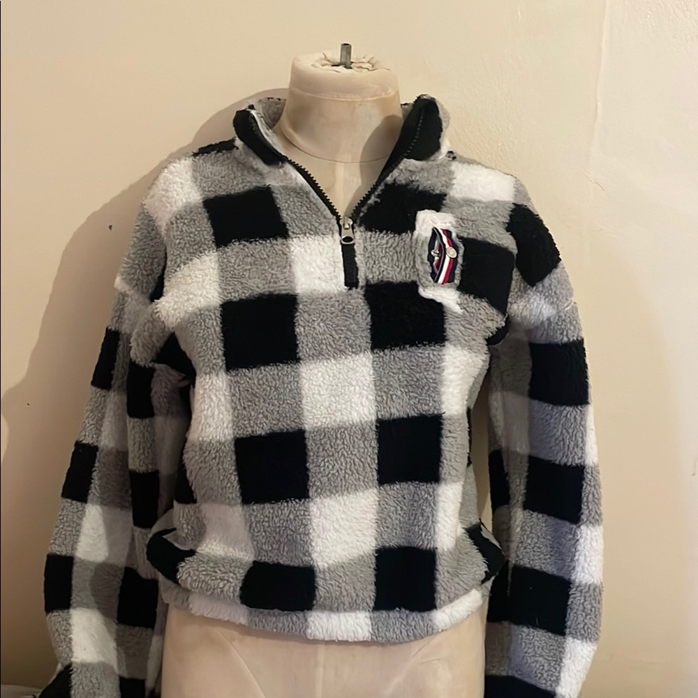 Tommy Hilfiger Black and White Checkered Sweater
